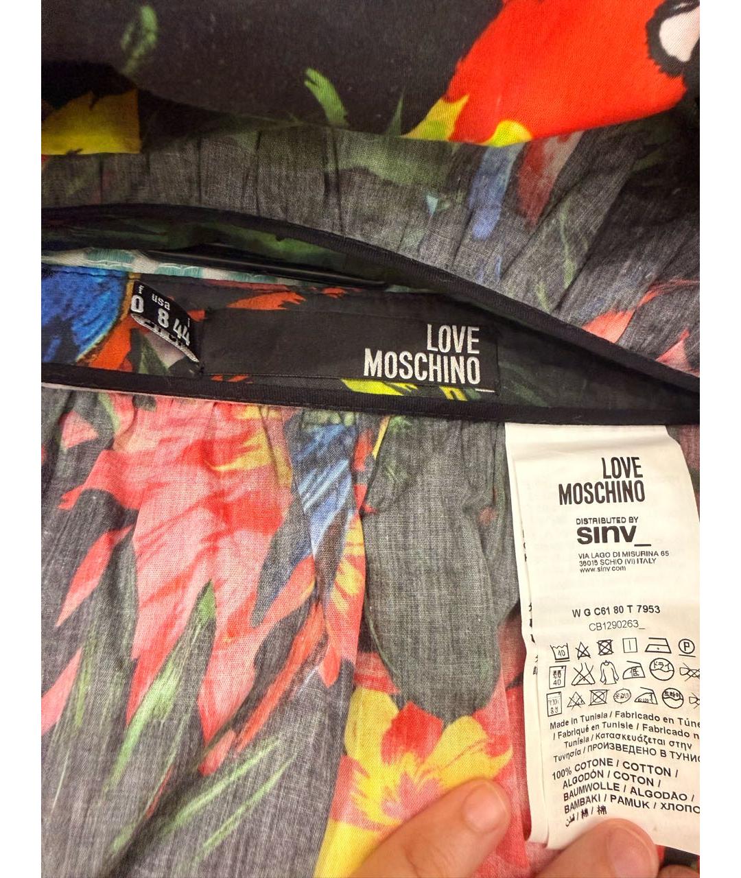 LOVE MOSCHINO Мульти хлопковая юбка мини, фото 5