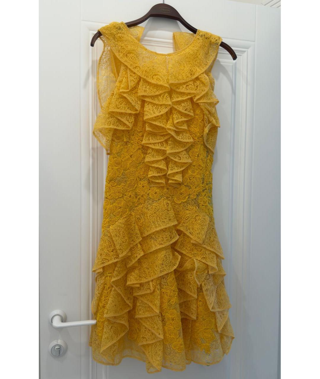 ERMANNO SCERVINO Желтое шелковое коктейльное платье, фото 5