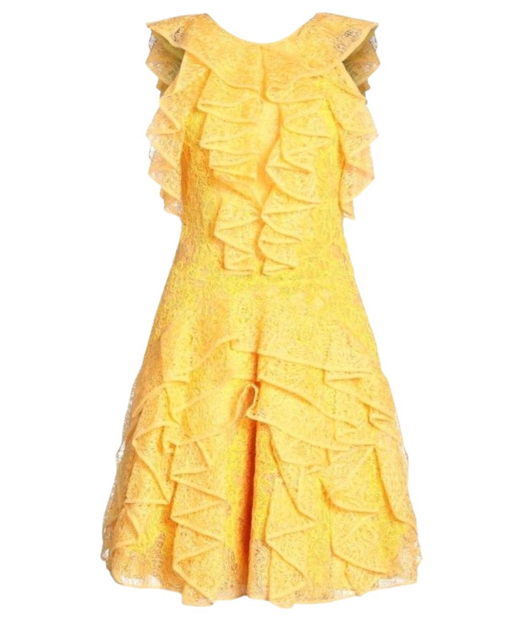 ERMANNO SCERVINO Желтое шелковое коктейльное платье, фото 1