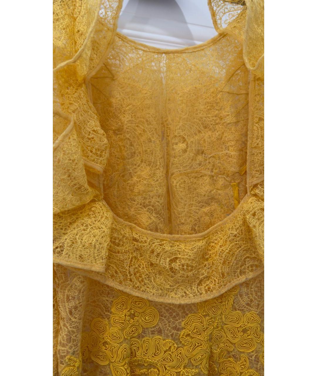 ERMANNO SCERVINO Желтое шелковое коктейльное платье, фото 3