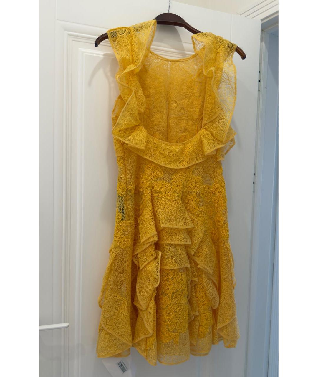 ERMANNO SCERVINO Желтое шелковое коктейльное платье, фото 2