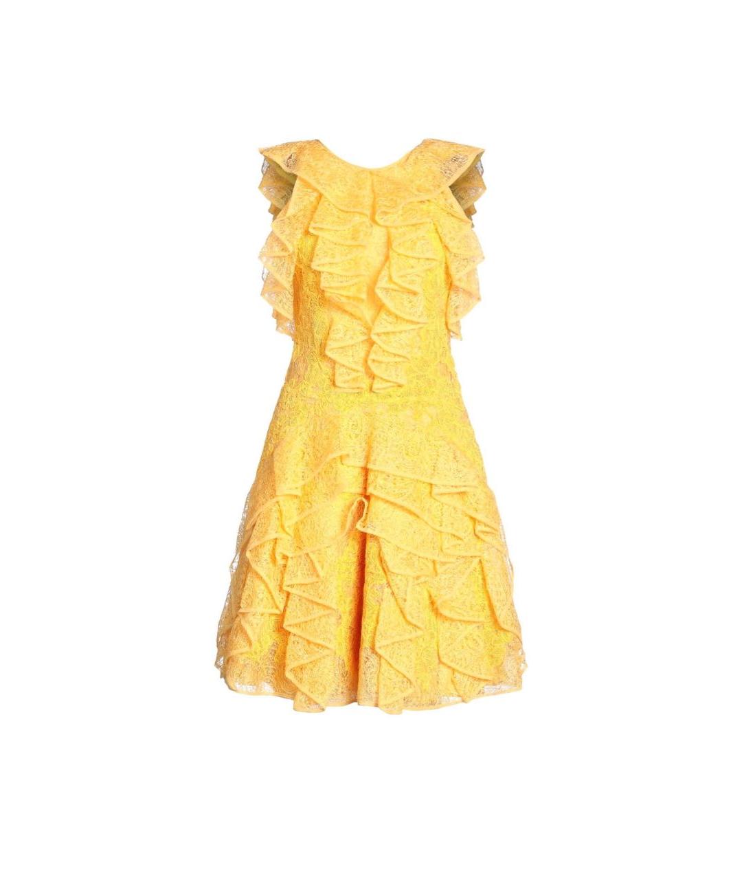 ERMANNO SCERVINO Желтое шелковое коктейльное платье, фото 7