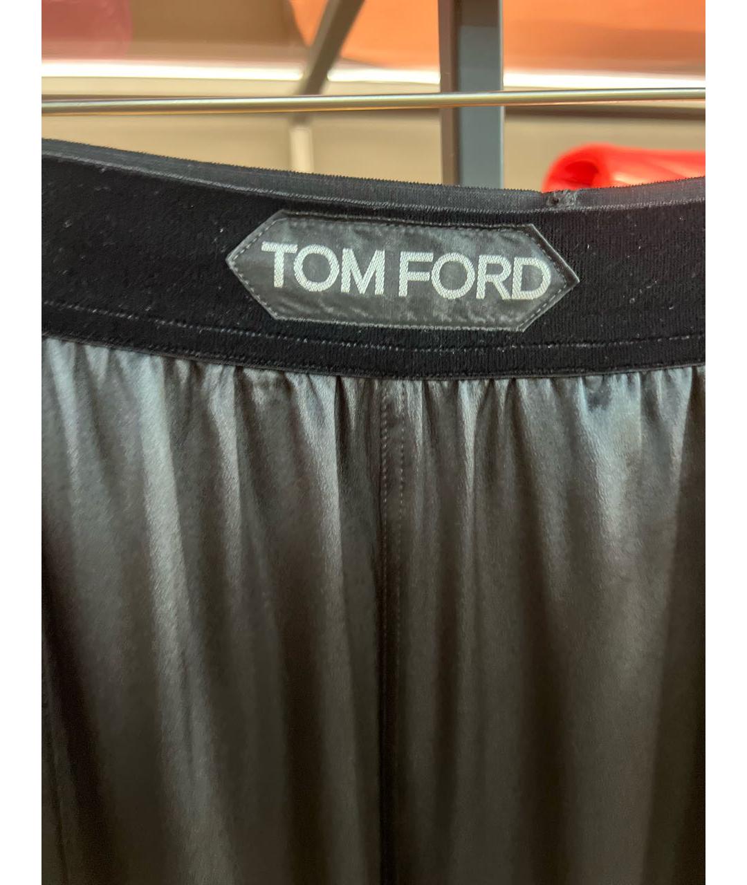 TOM FORD Черные шелковые прямые брюки, фото 3