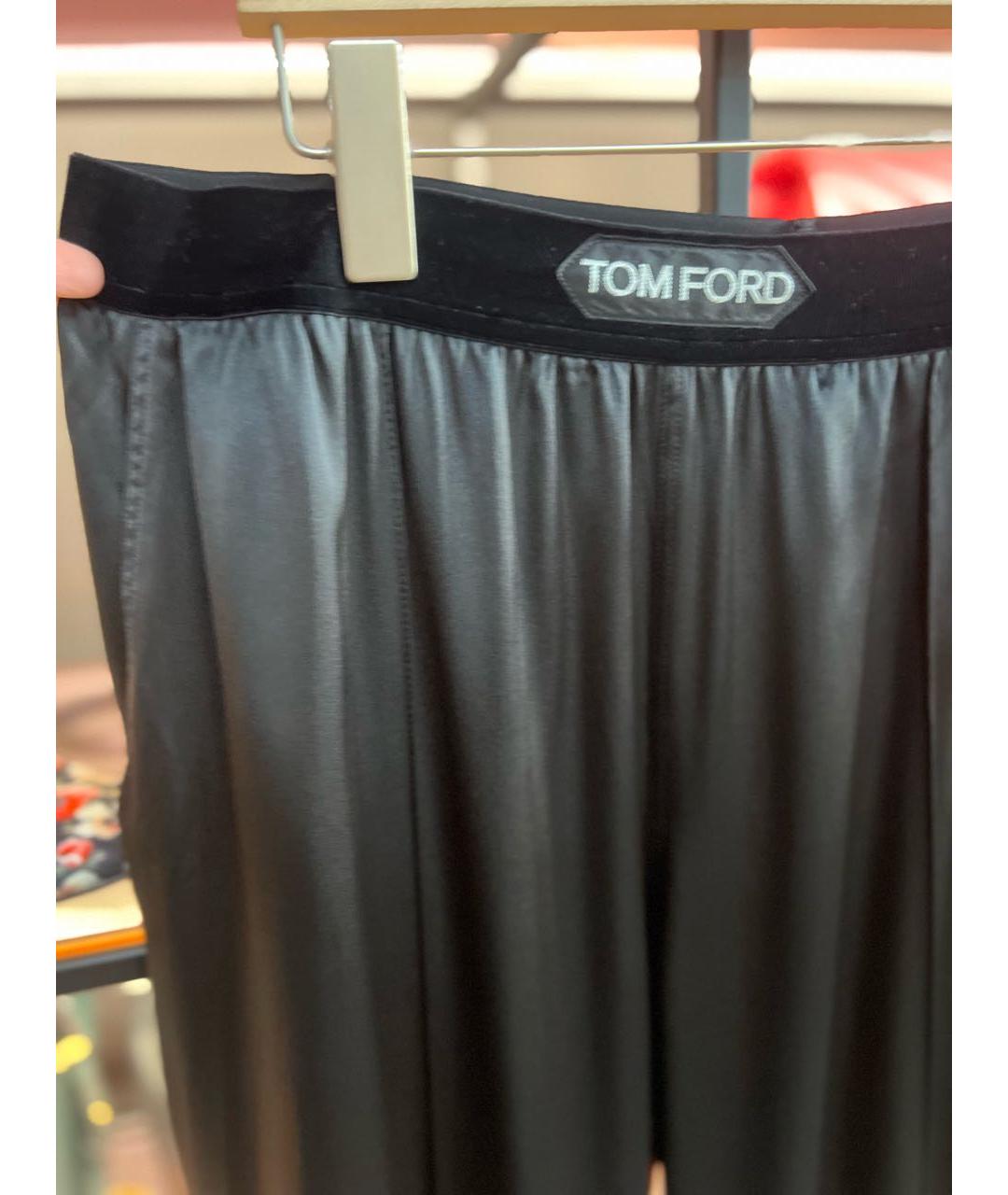 TOM FORD Черные шелковые прямые брюки, фото 2