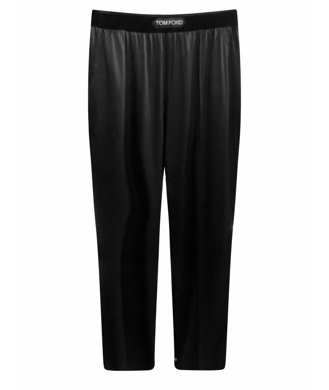 TOM FORD Черные шелковые прямые брюки, фото 1