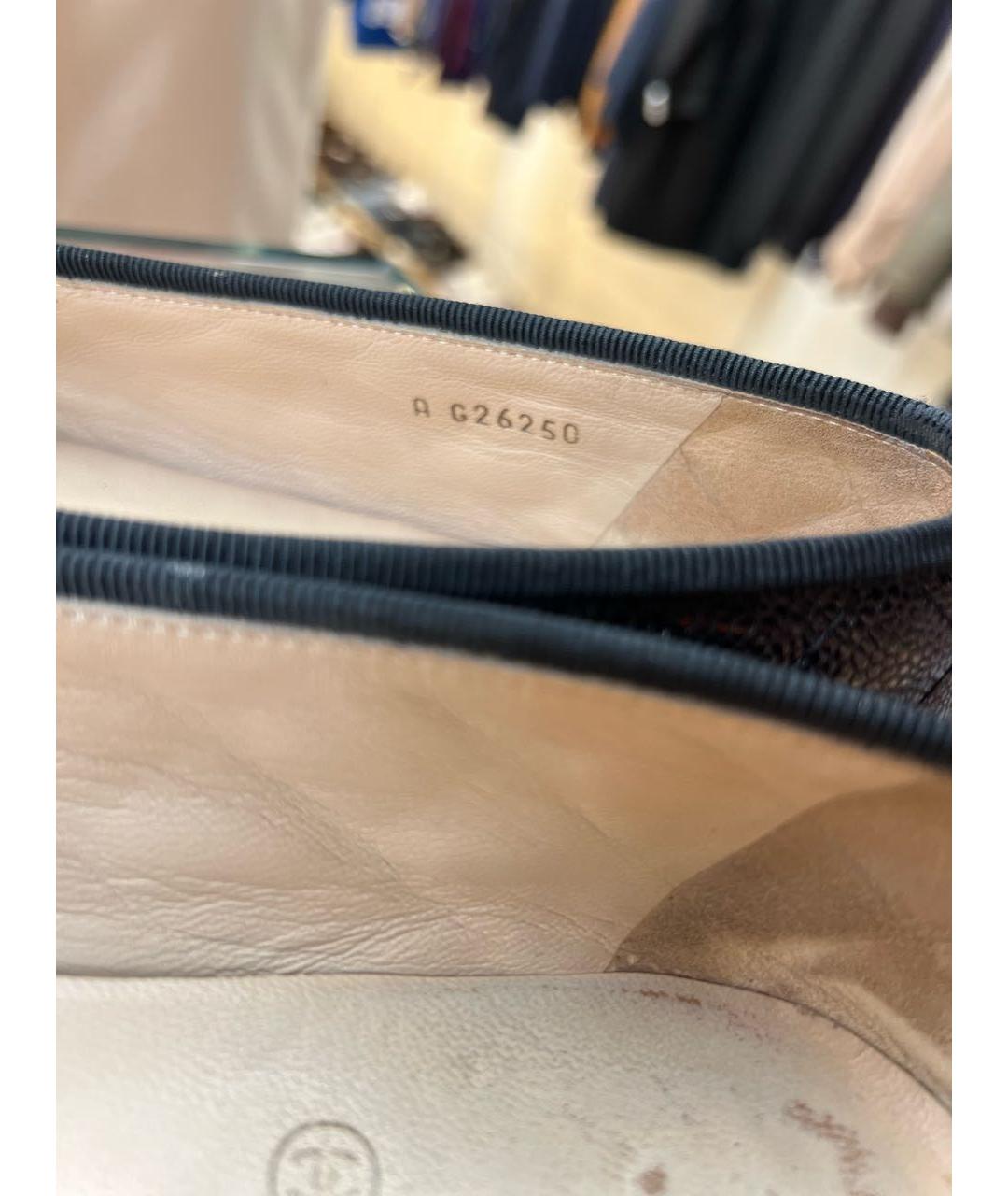 CHANEL Черные кожаные балетки, фото 6