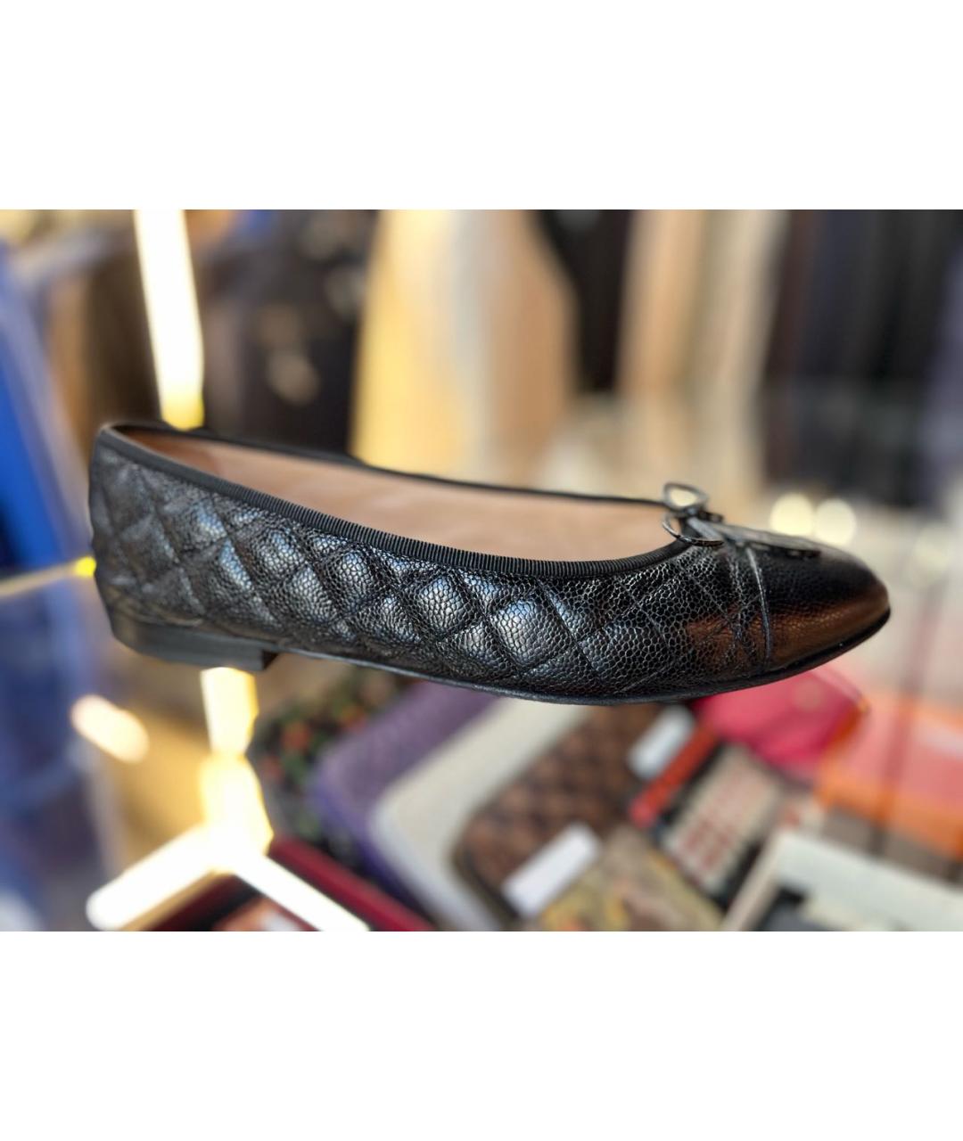 CHANEL Черные кожаные балетки, фото 8