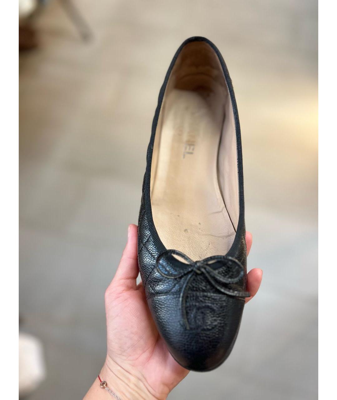 CHANEL Черные кожаные балетки, фото 7