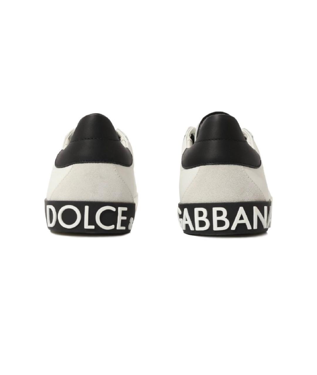 DOLCE&GABBANA Белые кожаные низкие кроссовки / кеды, фото 4