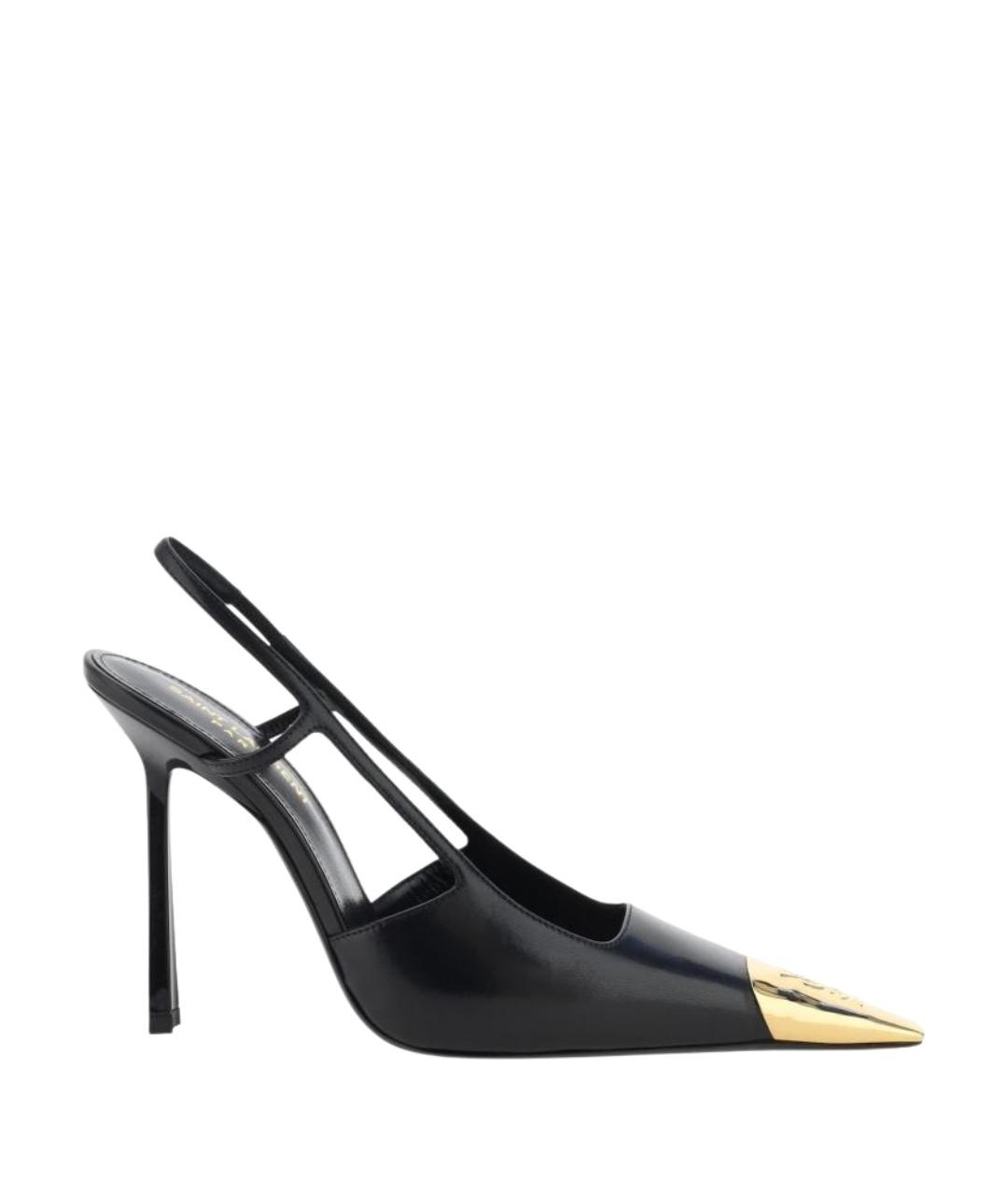 SAINT LAURENT Черные кожаные туфли, фото 1