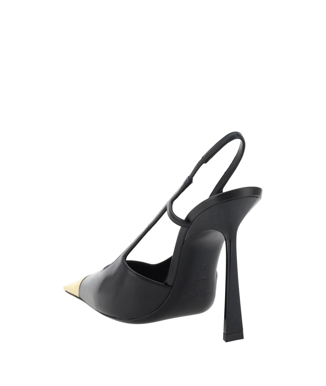 SAINT LAURENT Черные кожаные туфли, фото 3