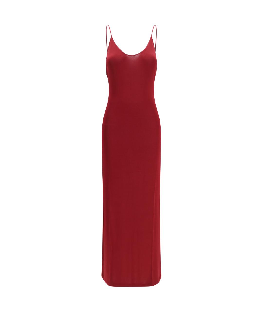 SAINT LAURENT Бордовое вискозное повседневное платье, фото 1