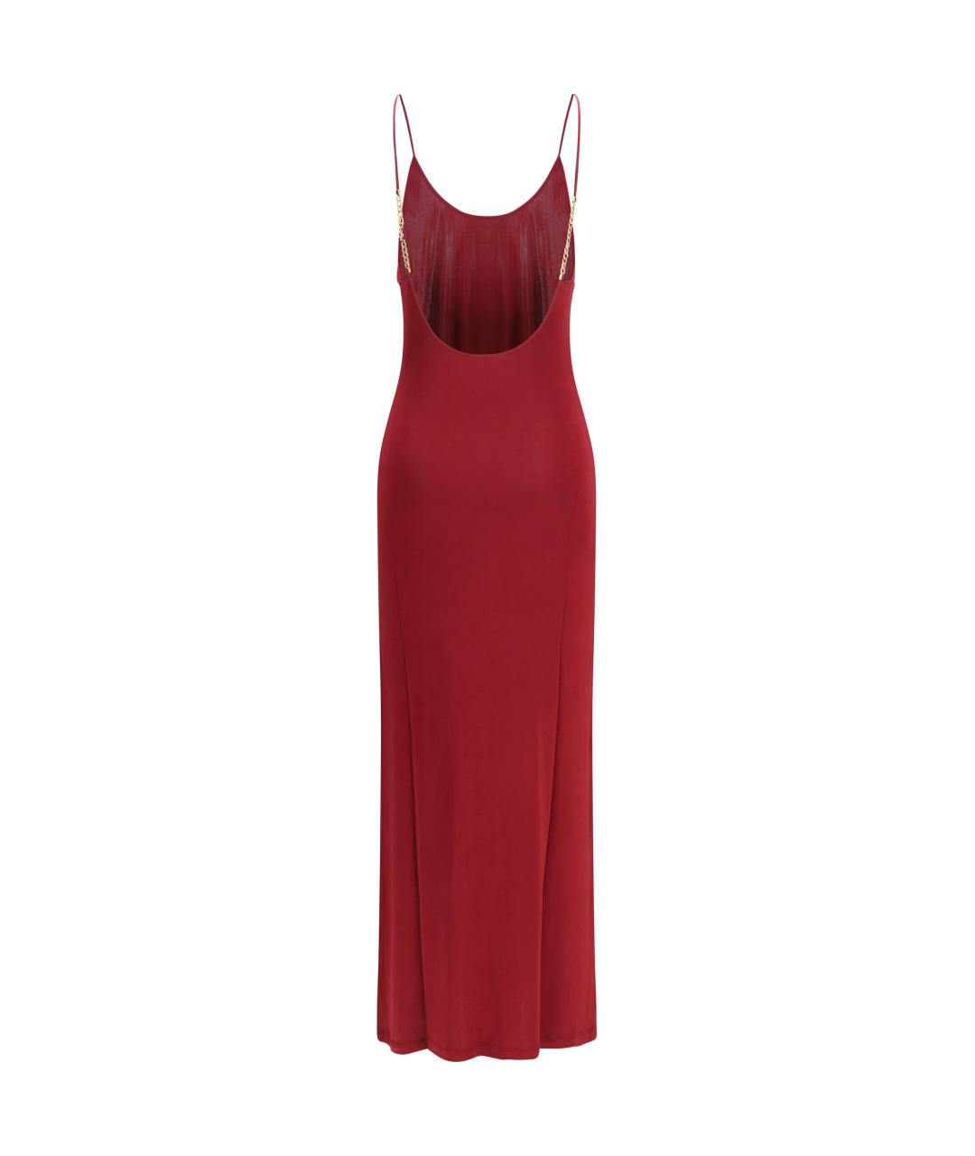 SAINT LAURENT Бордовое вискозное повседневное платье, фото 2