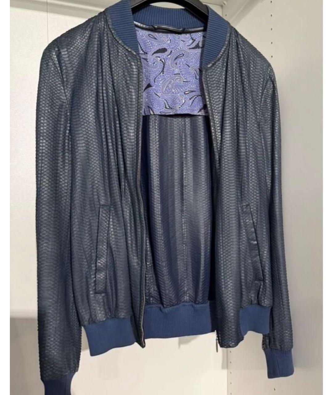 BRIONI Синяя куртка из экзотической кожи, фото 9