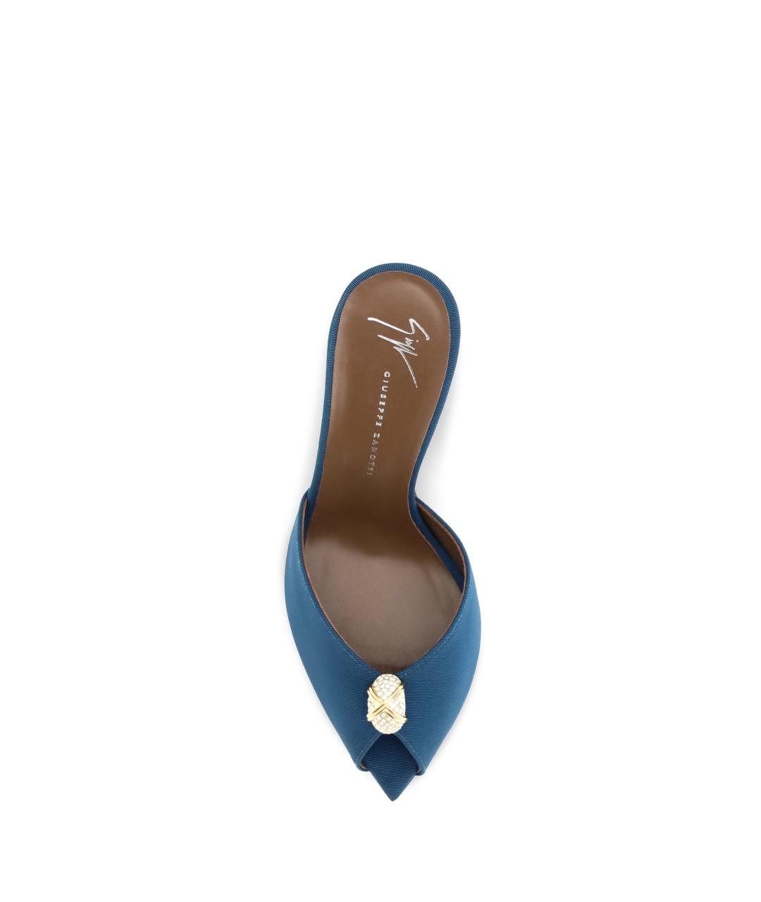 GIUSEPPE ZANOTTI DESIGN Синие кожаные мюли, фото 4