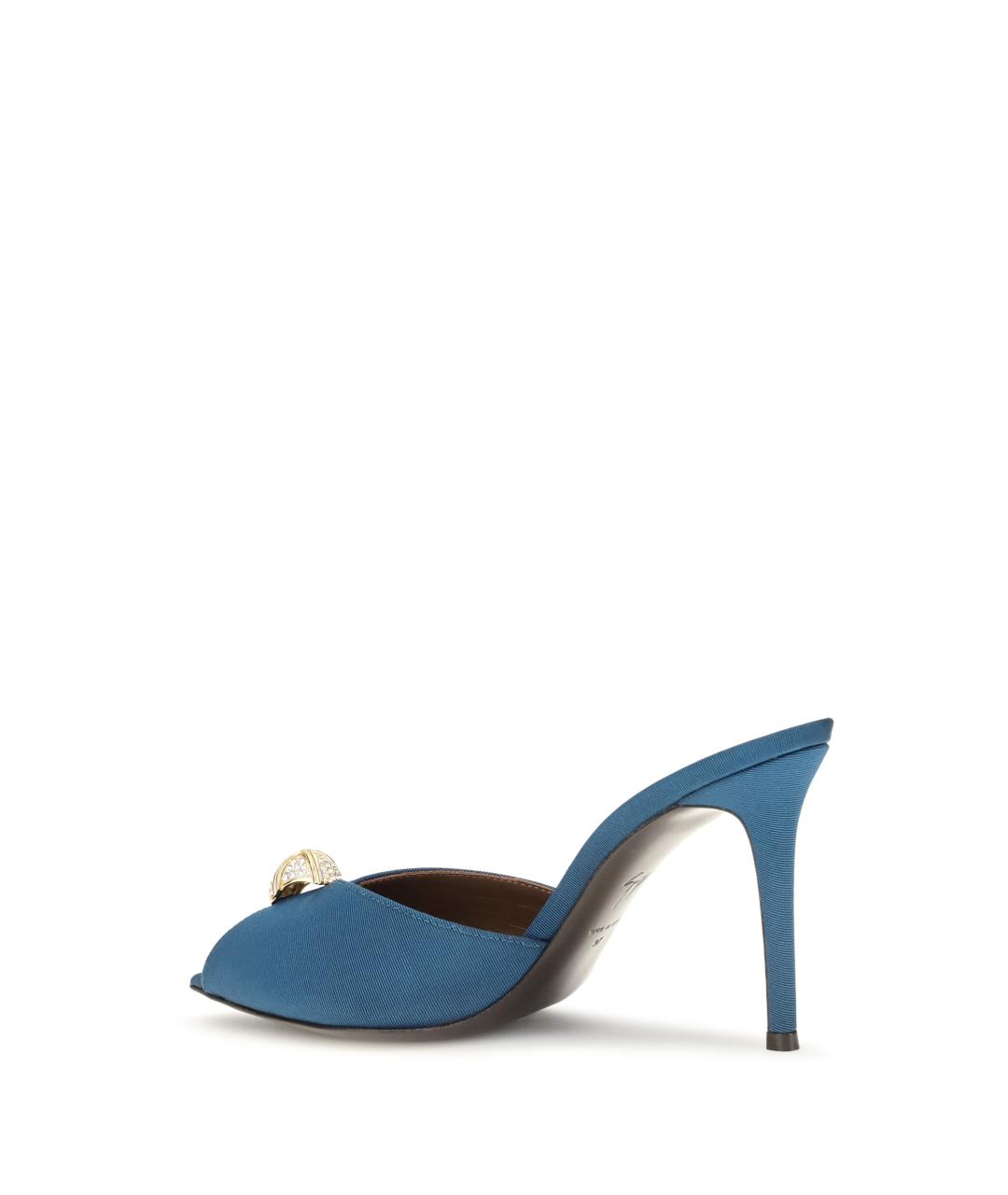 GIUSEPPE ZANOTTI DESIGN Синие кожаные мюли, фото 3