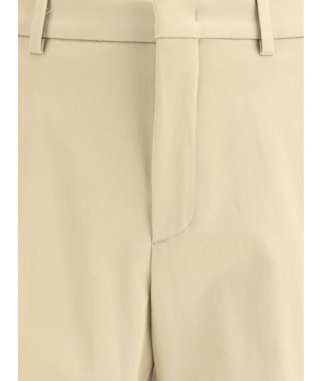 LORO PIANA Бежевые хлопковые повседневные брюки, фото 3