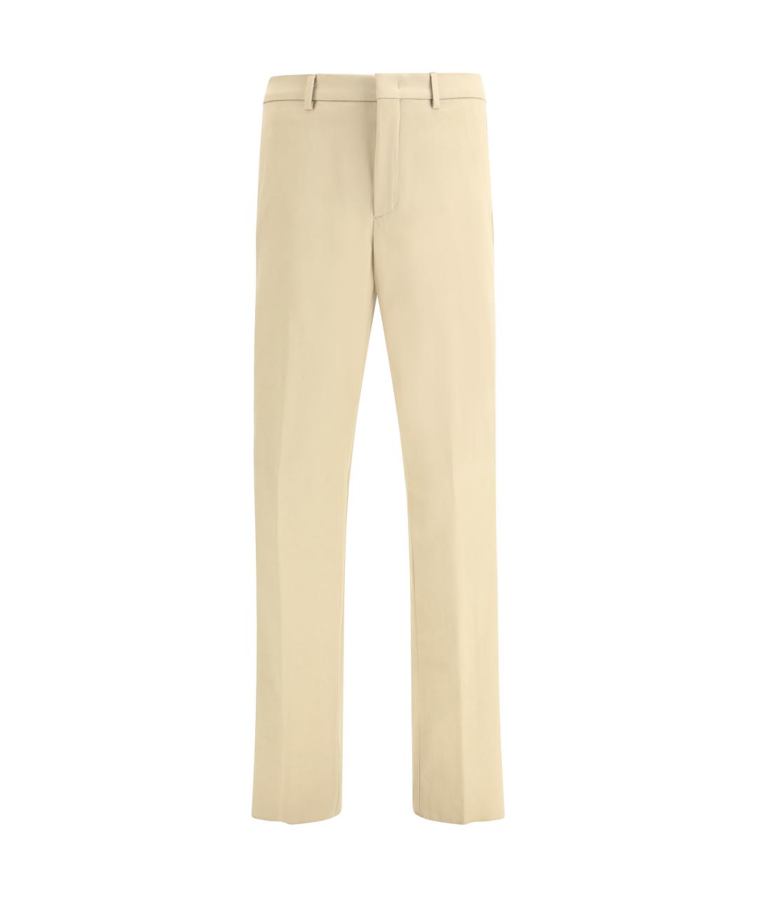 LORO PIANA Бежевые хлопковые повседневные брюки, фото 1