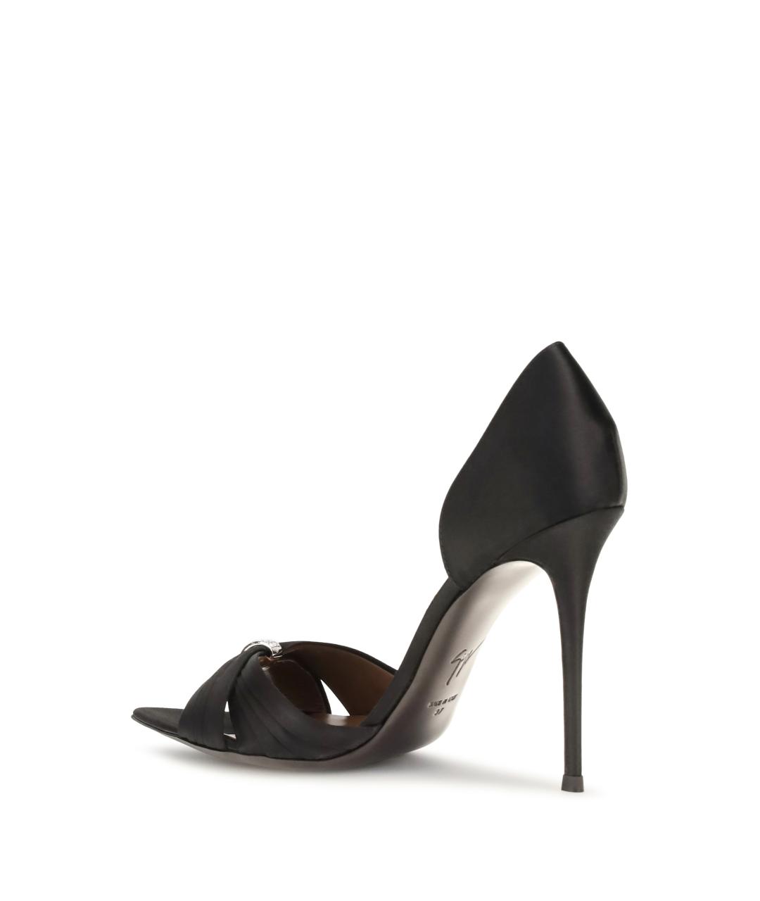 GIUSEPPE ZANOTTI DESIGN Черные кожаные босоножки, фото 3
