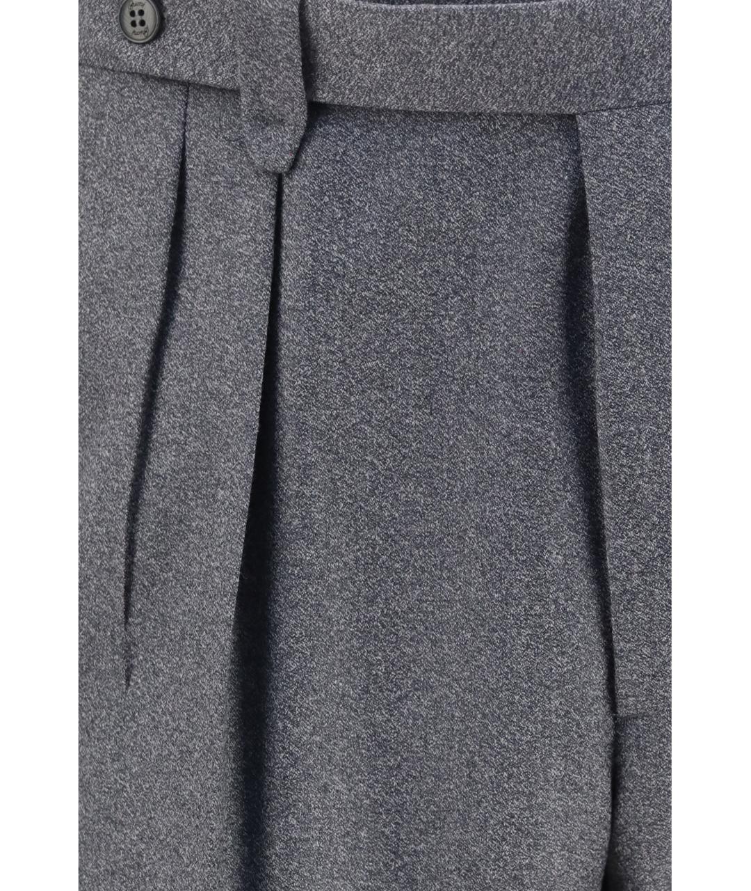 BRIONI Серые шерстяные классические брюки, фото 3