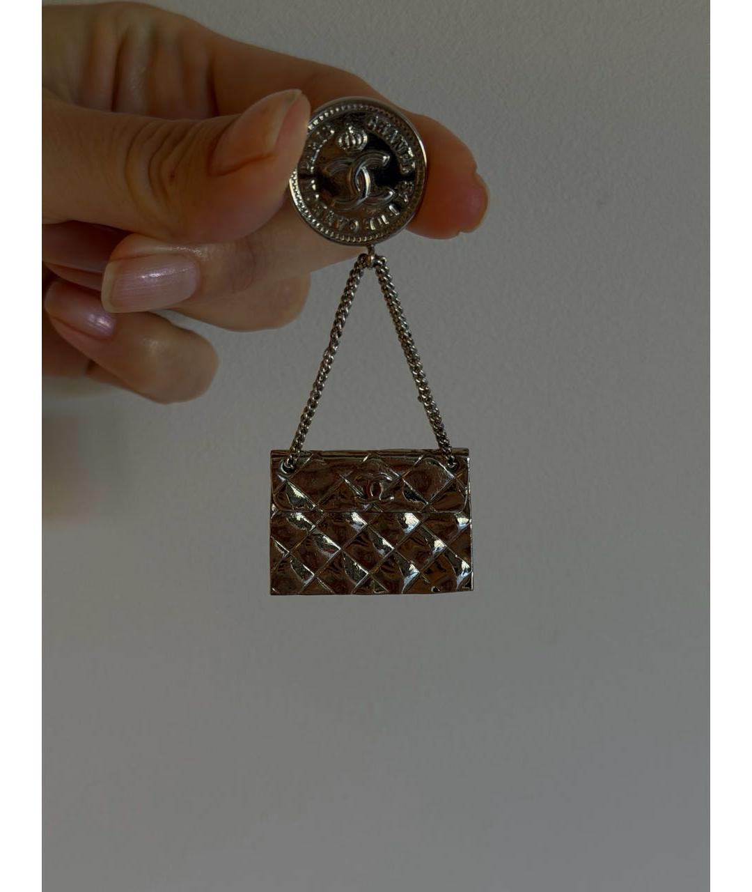 CHANEL Серебряная металлическая булавка / брошь, фото 3