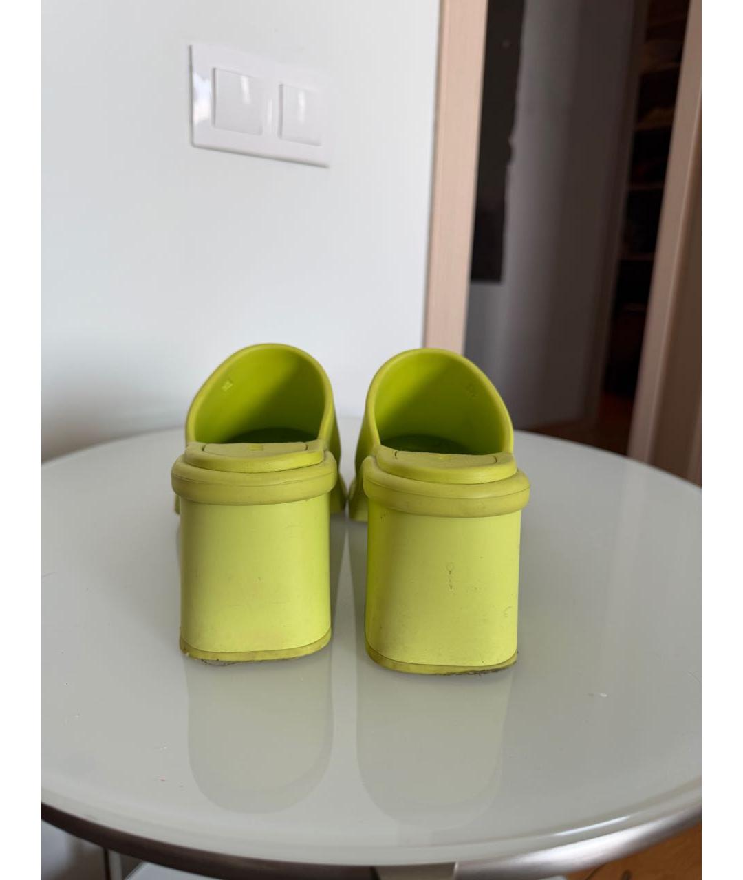MIU MIU Салатовые резиновые мюли, фото 4