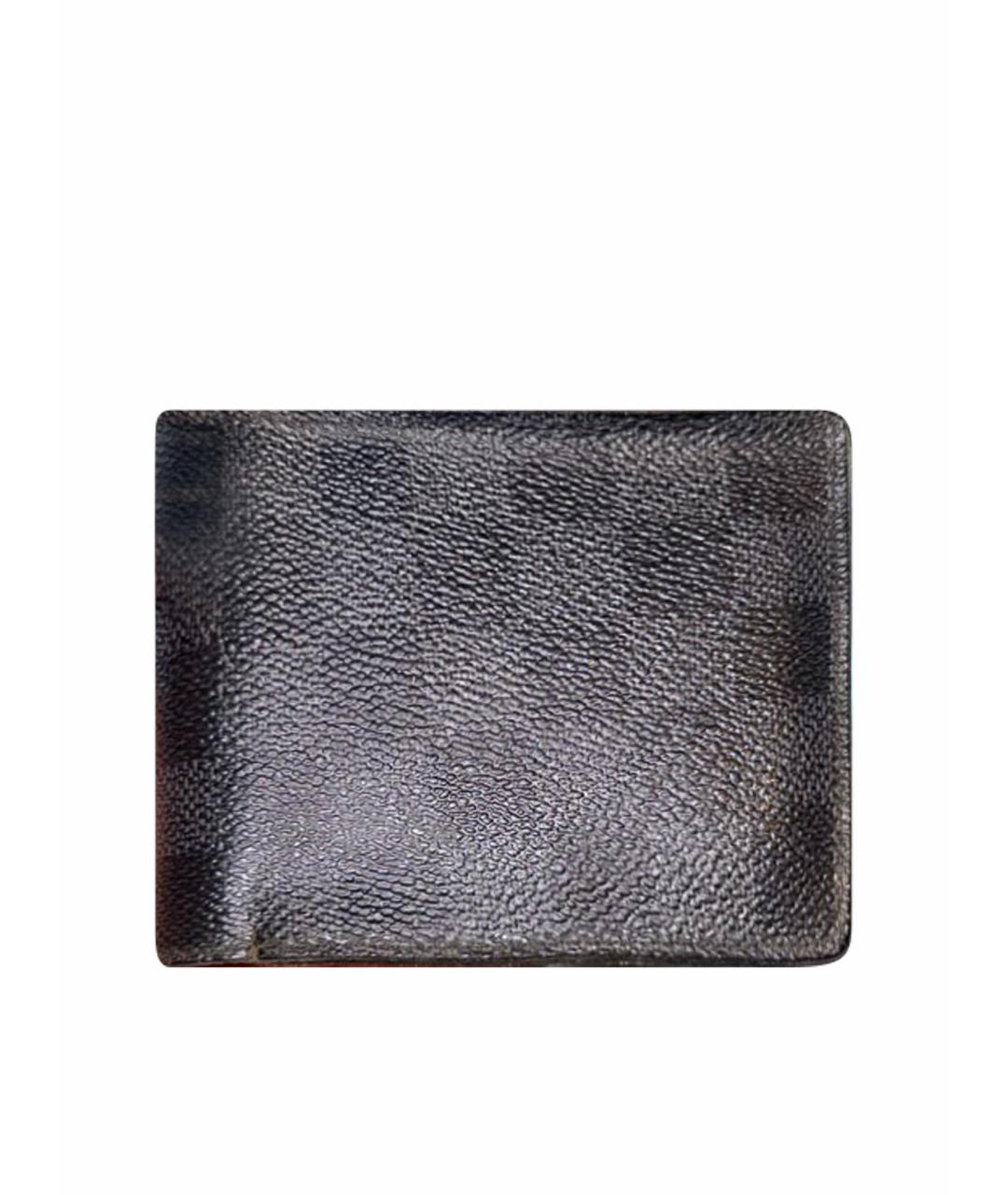LOUIS VUITTON Антрацитовый кожаный кошелек, фото 1