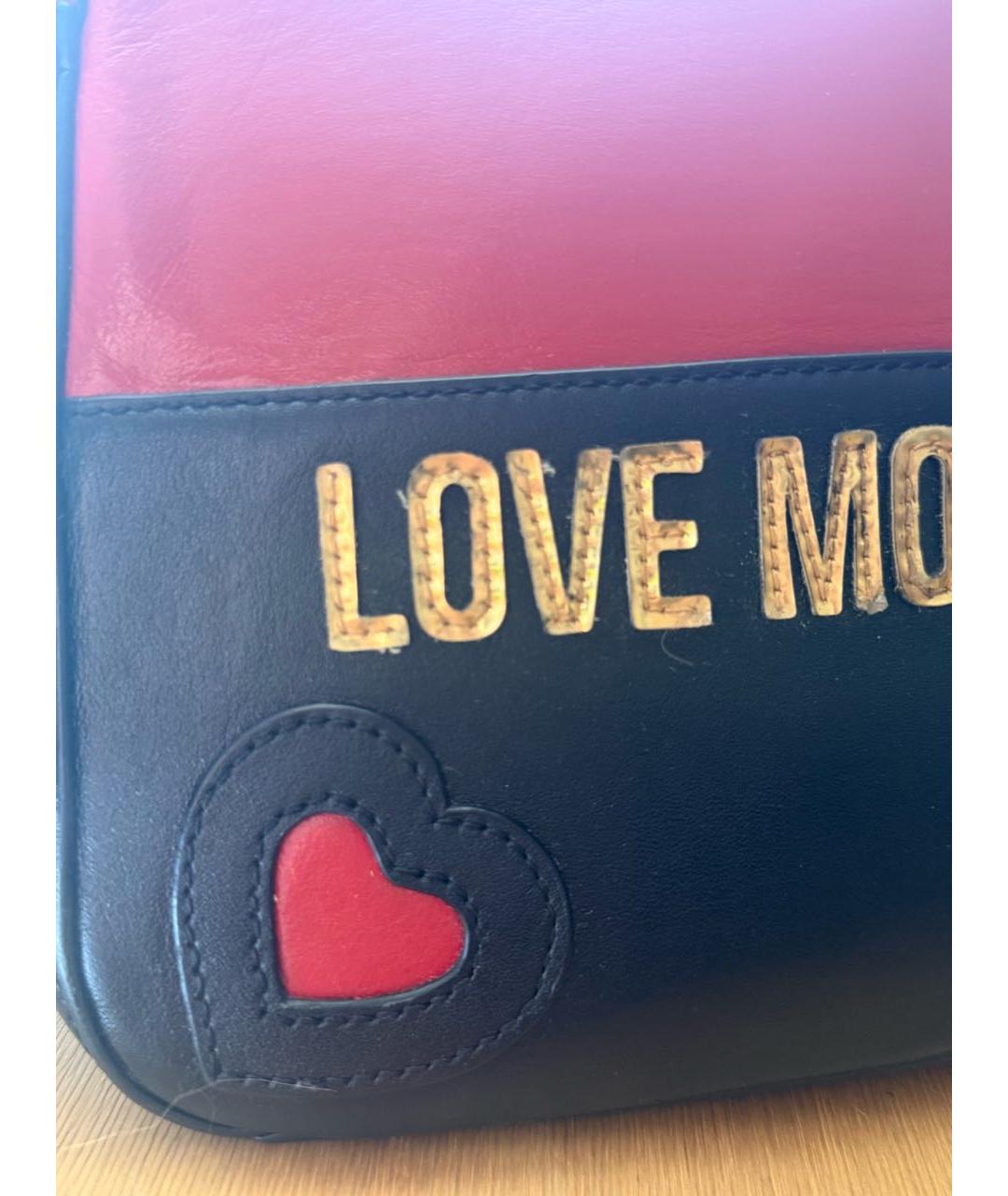 LOVE MOSCHINO Красный кожаный рюкзак, фото 6