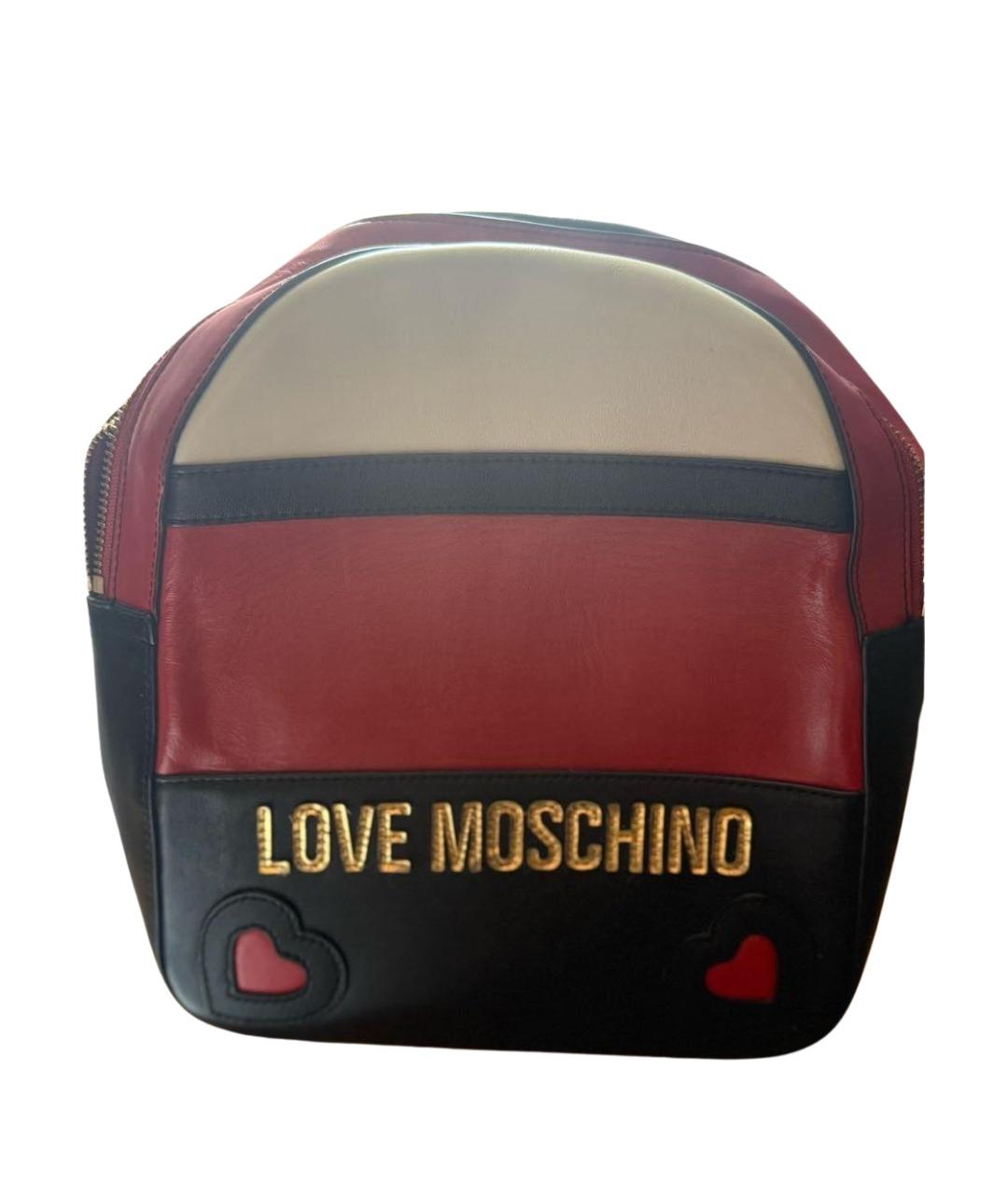 LOVE MOSCHINO Красный кожаный рюкзак, фото 1