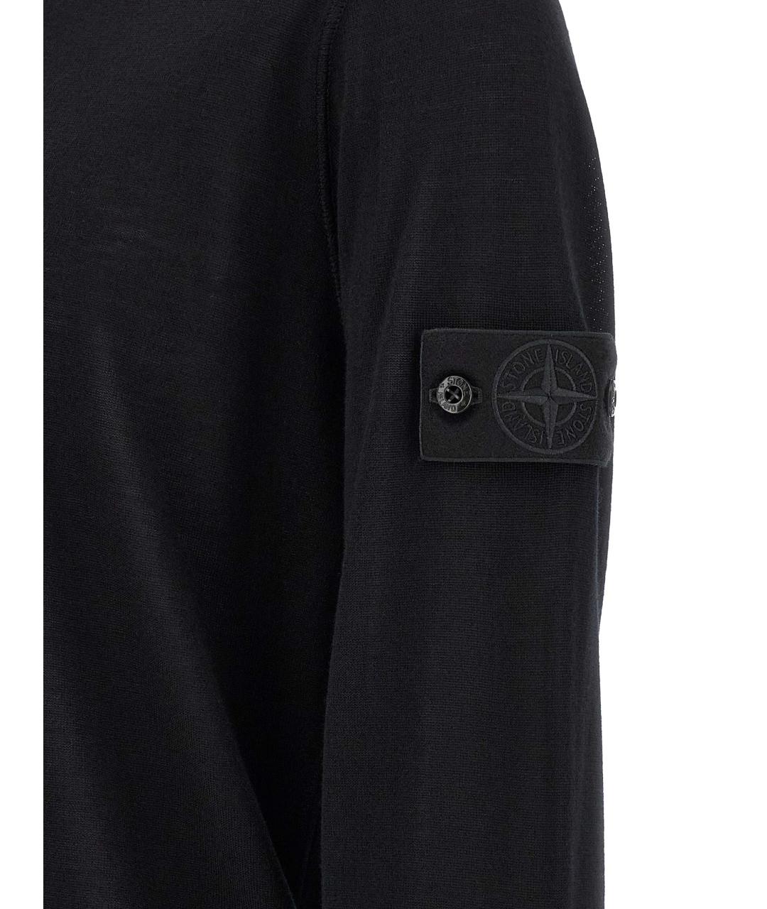 STONE ISLAND Черный шерстяной джемпер / свитер, фото 5