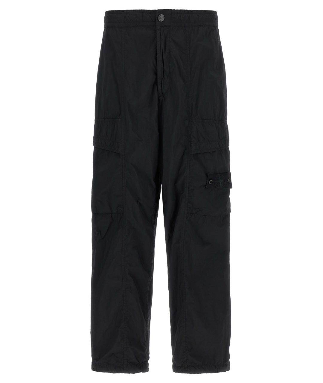 STONE ISLAND Черные полиамидовые повседневные брюки, фото 1