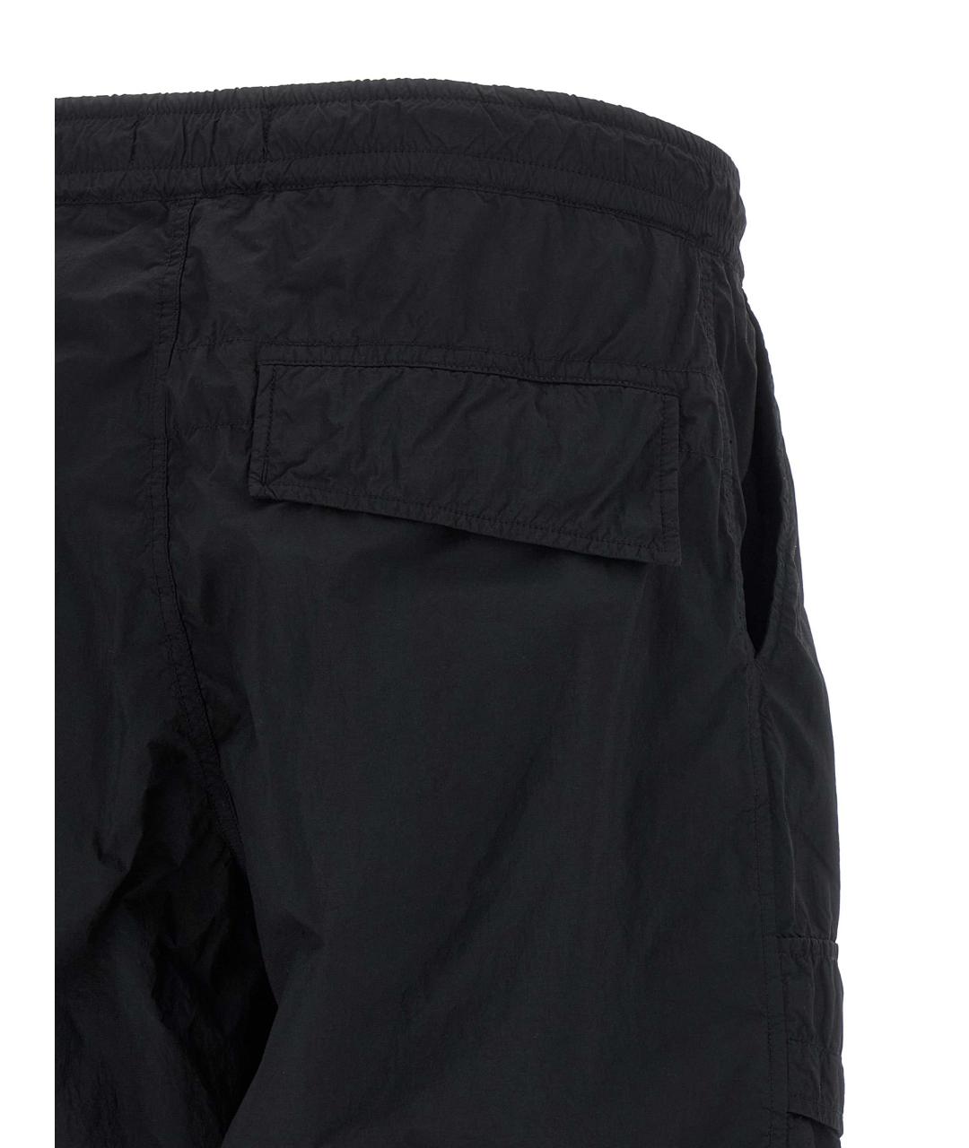 STONE ISLAND Черные полиамидовые повседневные брюки, фото 4