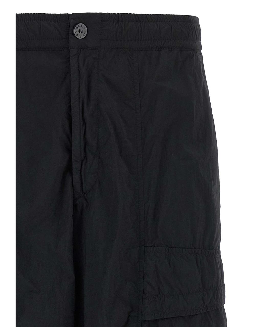 STONE ISLAND Черные полиамидовые повседневные брюки, фото 3