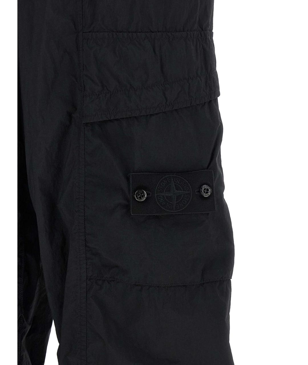 STONE ISLAND Черные полиамидовые повседневные брюки, фото 5