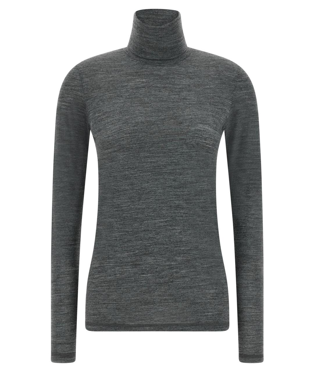 JIL SANDER Серая шерстяная водолазка, фото 1