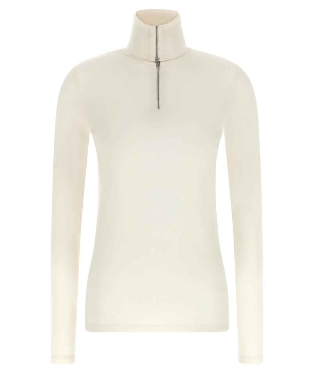 JIL SANDER Белая шерстяная водолазка, фото 1