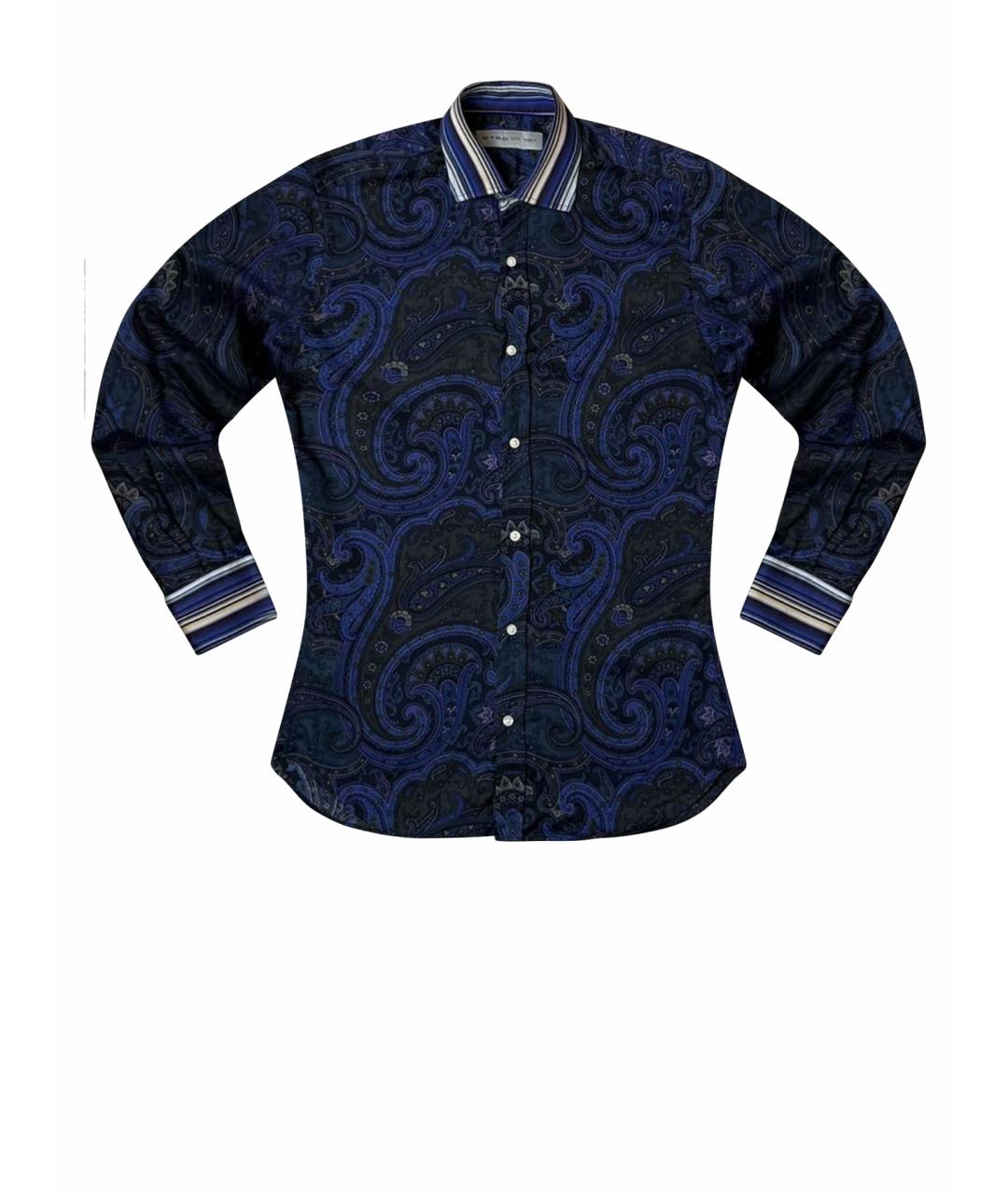 ETRO Синяя хлопковая кэжуал рубашка, фото 1