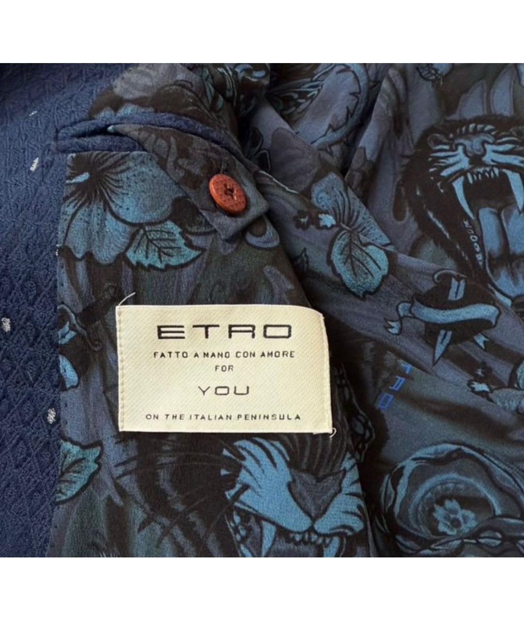 ETRO Синий хлопковый пиджак, фото 6