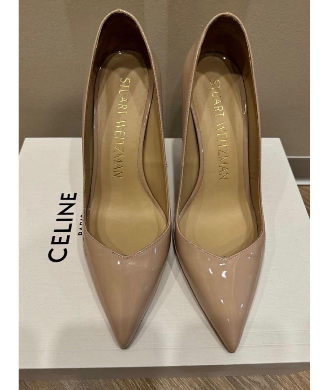STUART WEITZMAN Бежевые туфли из лакированной кожи, фото 2