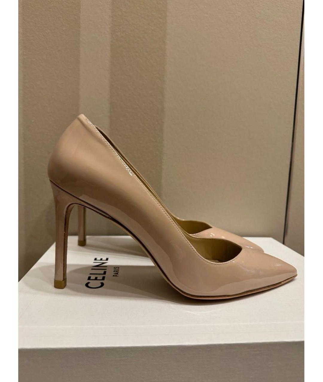 STUART WEITZMAN Бежевые туфли из лакированной кожи, фото 6