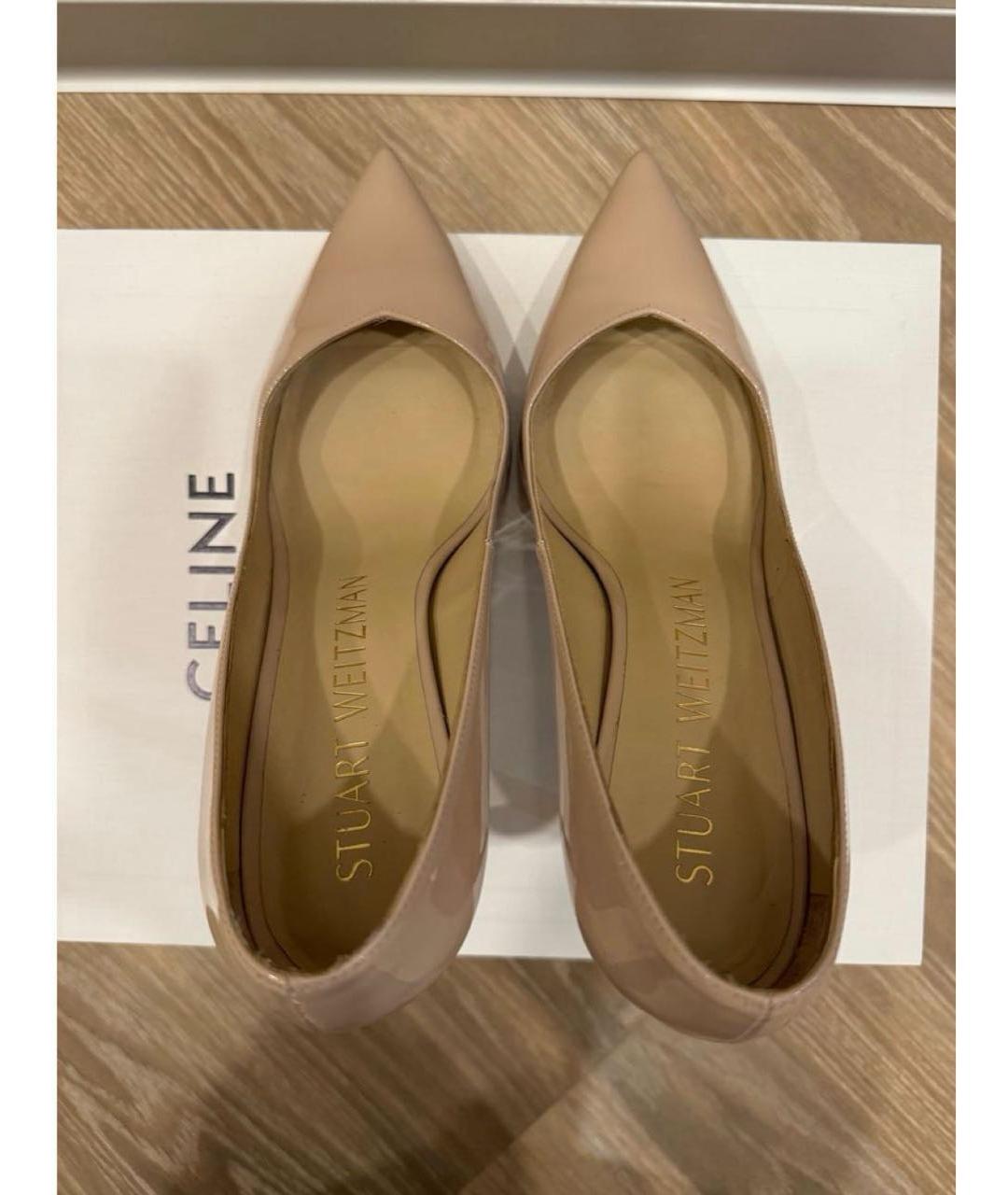 STUART WEITZMAN Бежевые туфли из лакированной кожи, фото 3
