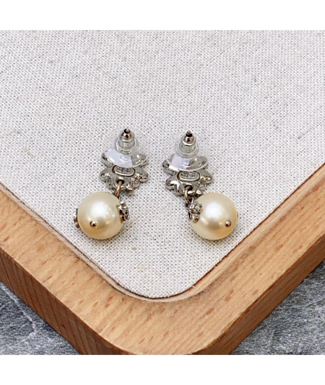 CHANEL Бежевые серьги, фото 3