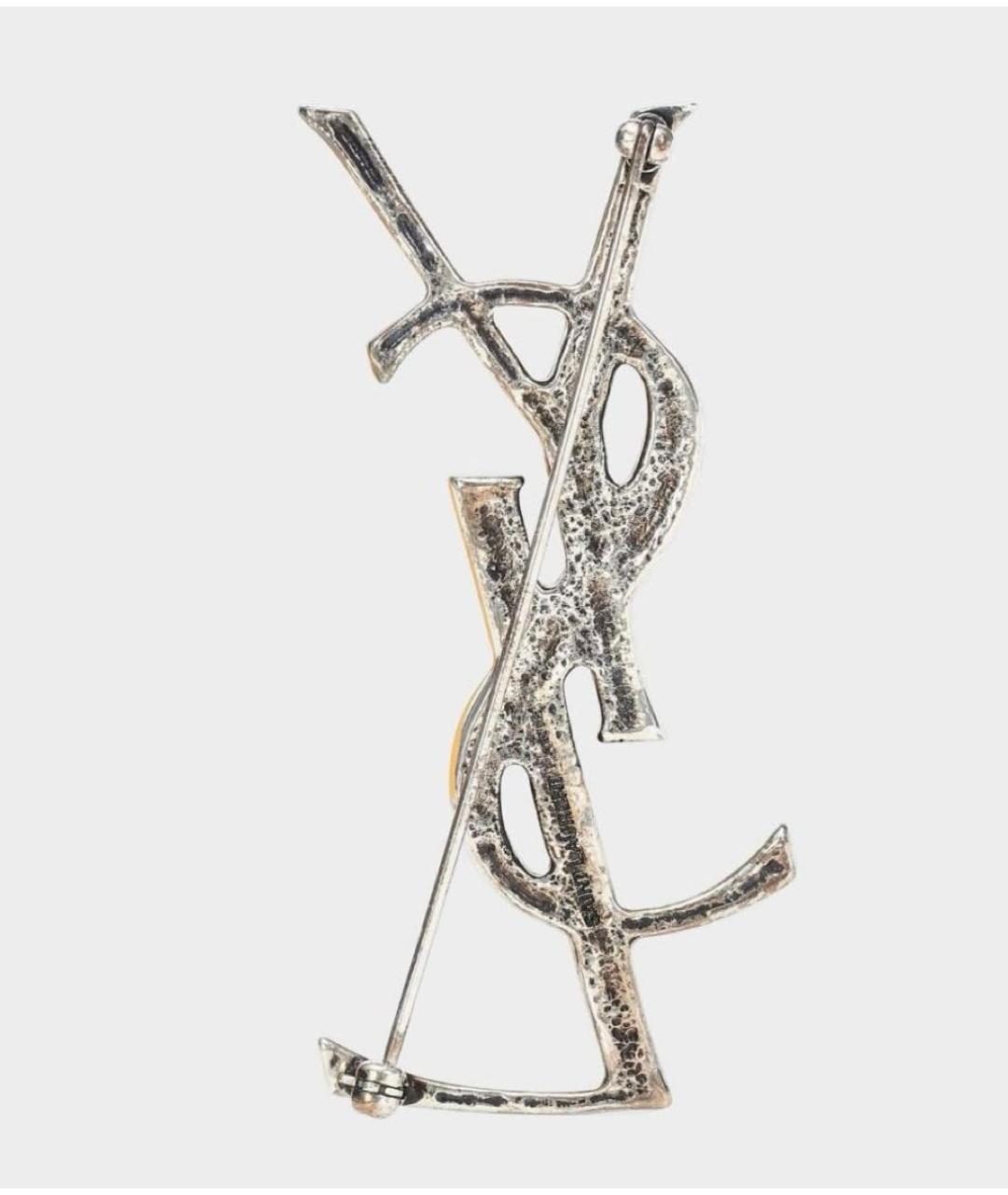 SAINT LAURENT Серебряная латунная булавка / брошь, фото 2