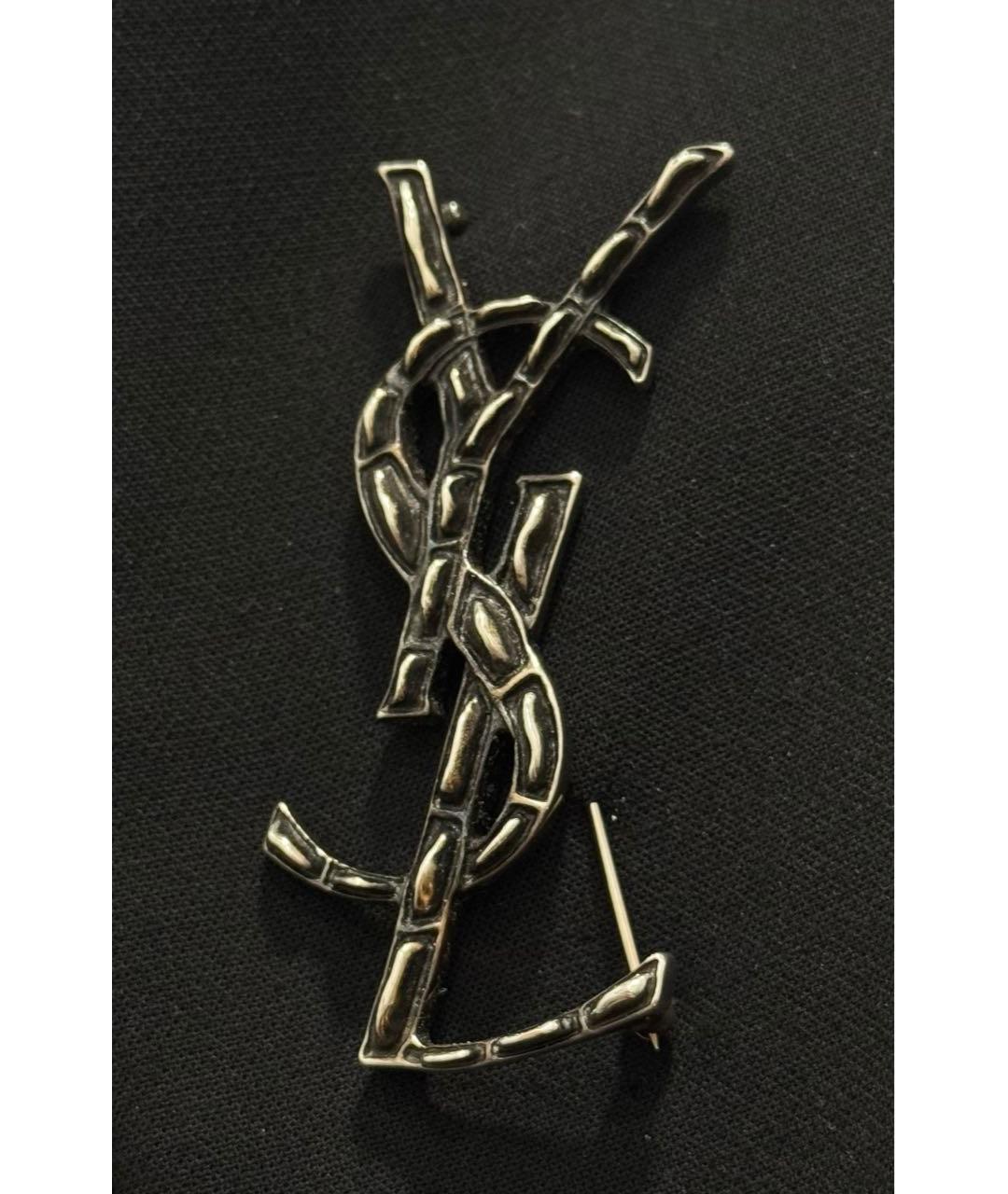 SAINT LAURENT Серебряная латунная булавка / брошь, фото 4