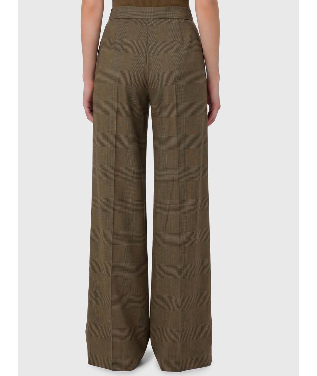 MAX MARA Хаки шерстяные брюки широкие, фото 2