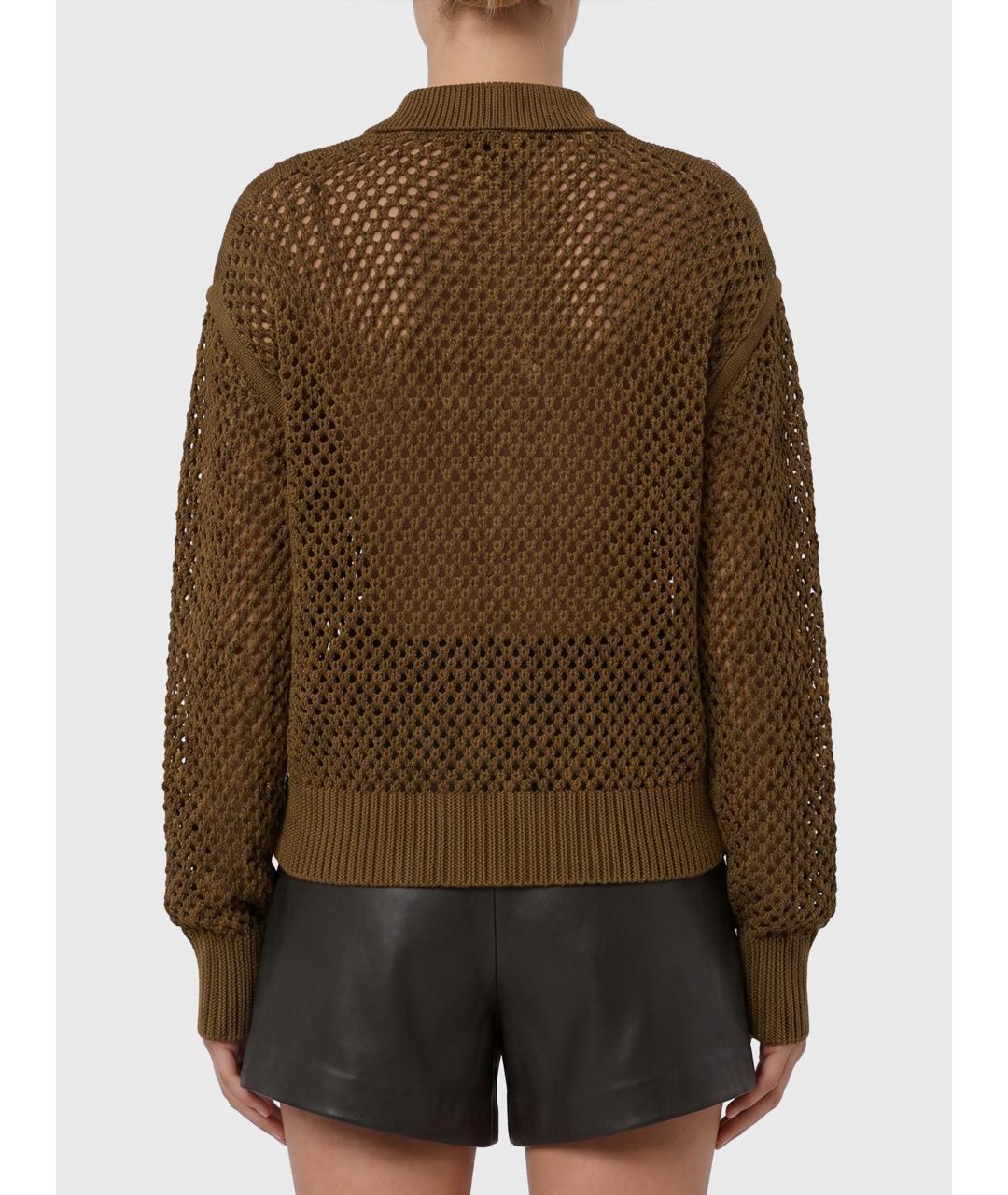 MAX MARA Хаки хлопковый кардиган, фото 2