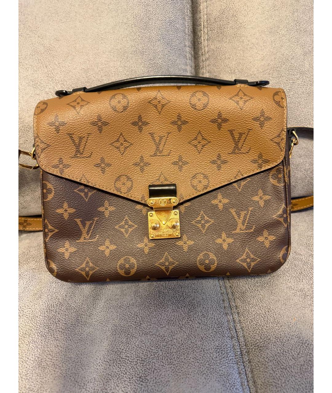 LOUIS VUITTON Коричневая канва сумка через плечо, фото 9