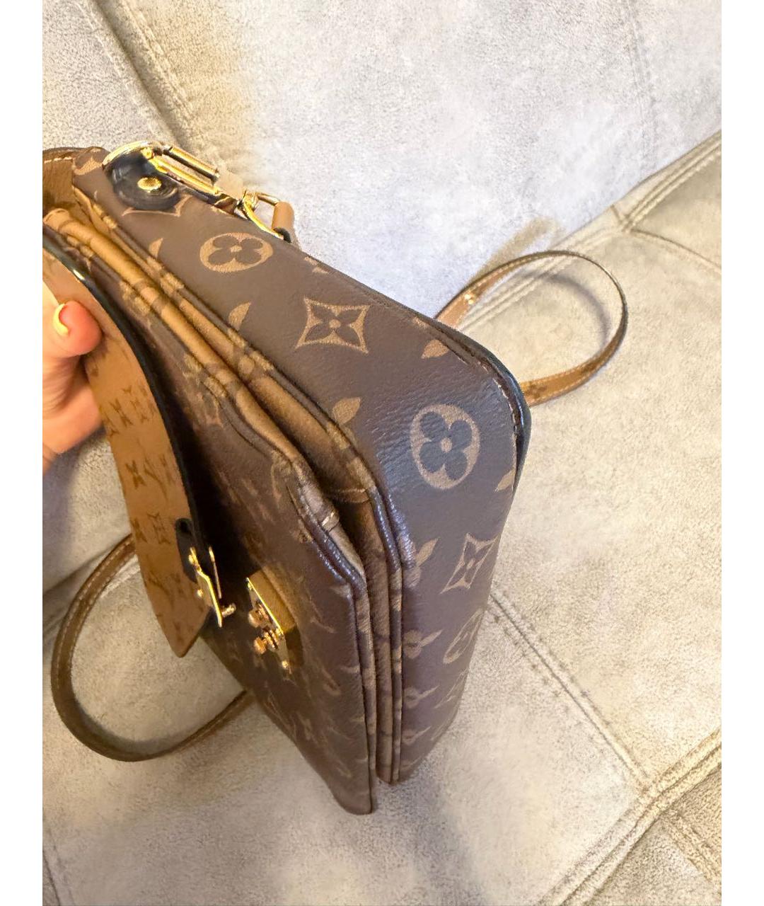 LOUIS VUITTON Коричневая канва сумка через плечо, фото 7
