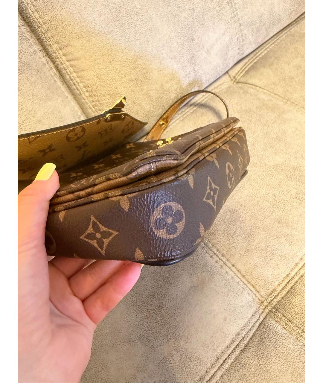 LOUIS VUITTON Коричневая канва сумка через плечо, фото 6