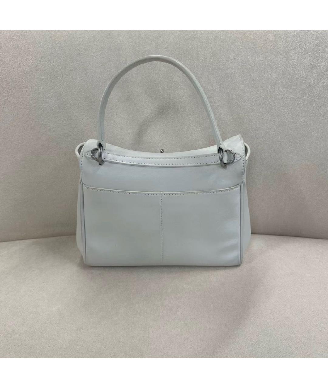 BALENCIAGA Белая кожаная сумка тоут, фото 3